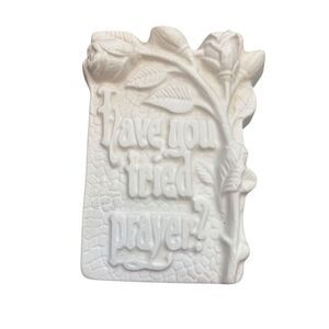 White ceramic wall plaque paintable